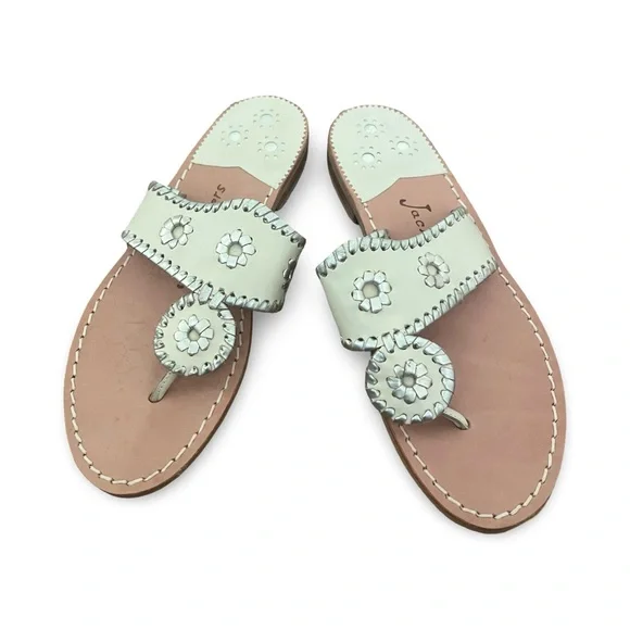 Jack Rogers Cream Leather Sandals - Picture 1 of 4